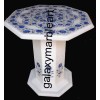 Pretty marble inlay table top having a unique design in Lapislazuli stone WP-14207